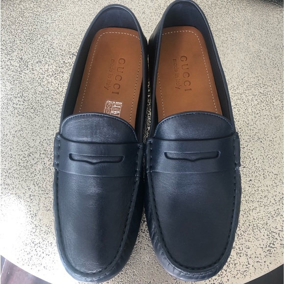 Gucci midnight blue loafers with Web NWT - Picture 2 of 8